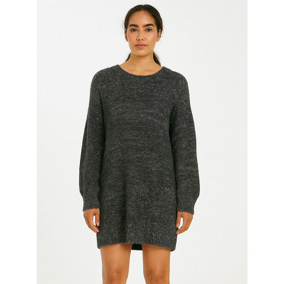 Anthropologie Tinsel Eyelash Metallic Silver Oversized Sweater Dress Large - Picture 1 of 8